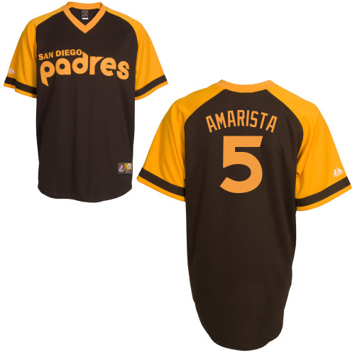 Alexi Amarista #5 MLB Jersey-San Diego Padres Men's Authentic Cooperstown Baseball Jersey